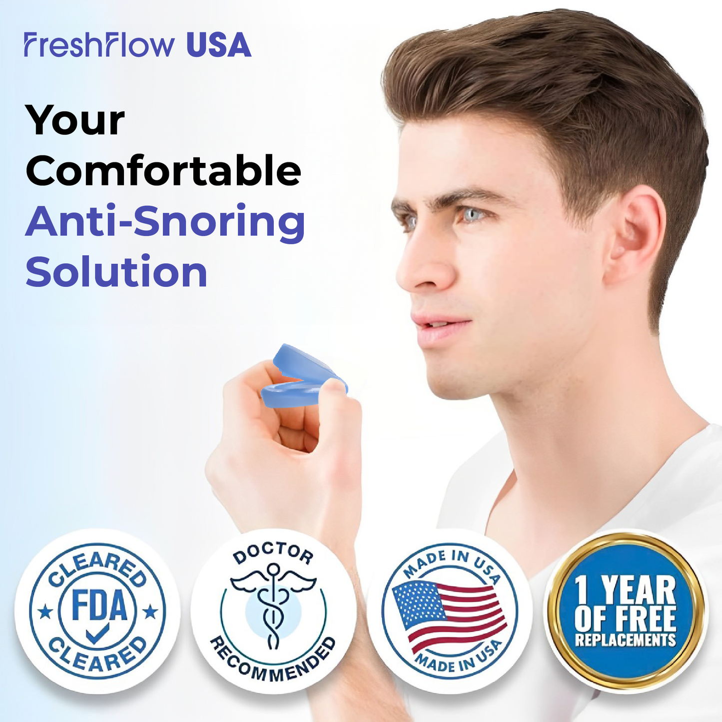 FreshFlow™ USA Anti-Snoring Mouthpiece | Flash Sale